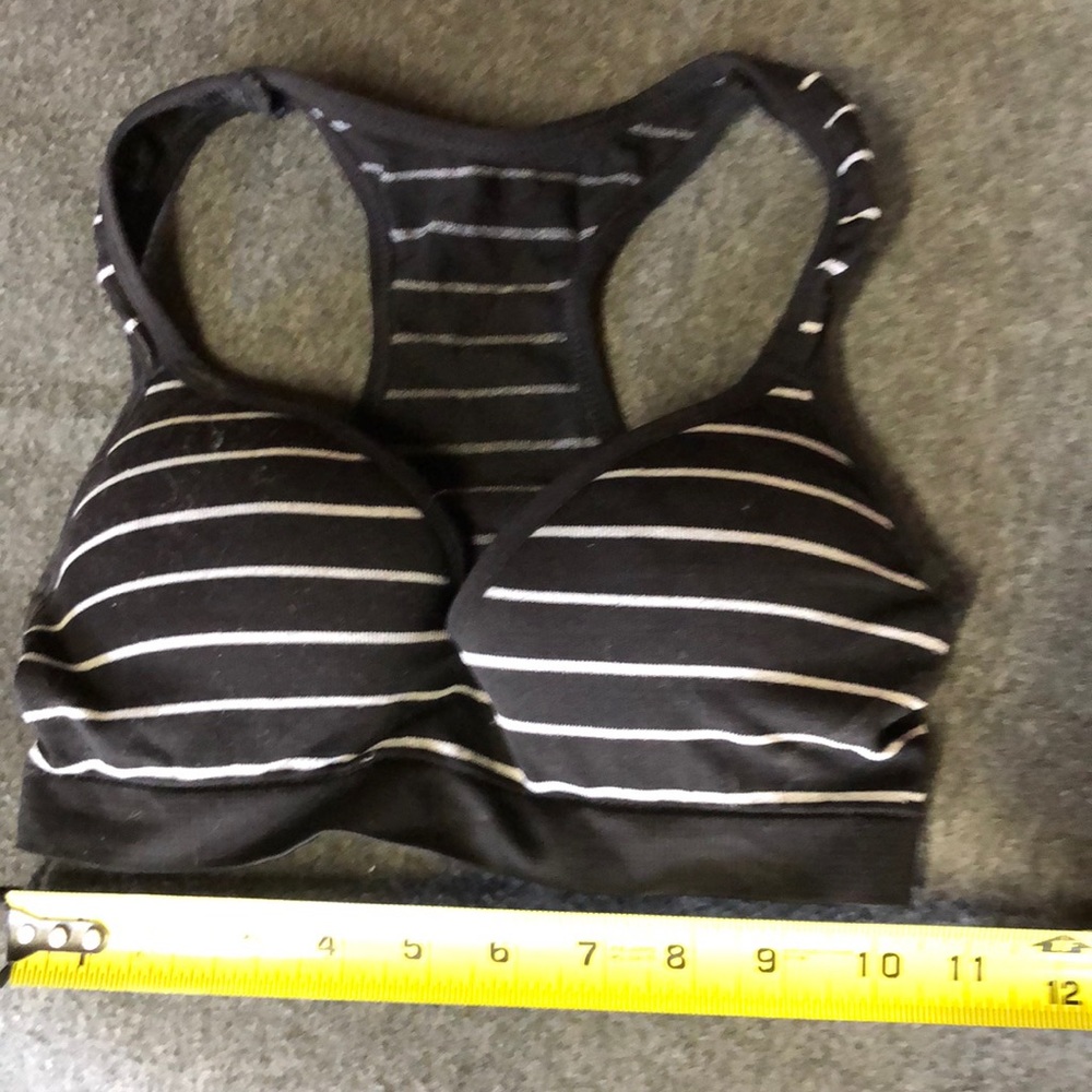Sports bra S black/white stripe